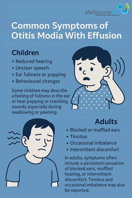 Common Symptoms of Otitis Media With Effusion by Melbourne ENT Clinic Common Symptoms of Otitis Media With Effusion by Melbourne ENT Clinic