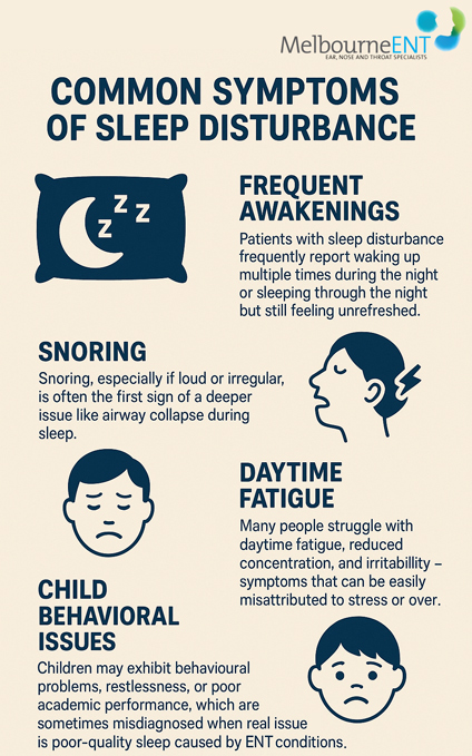 Common Symptoms of Sleep Disturbance by Melbourne ENT Clinic Common Symptoms of Sleep Disturbance by Melbourne ENT Clinic