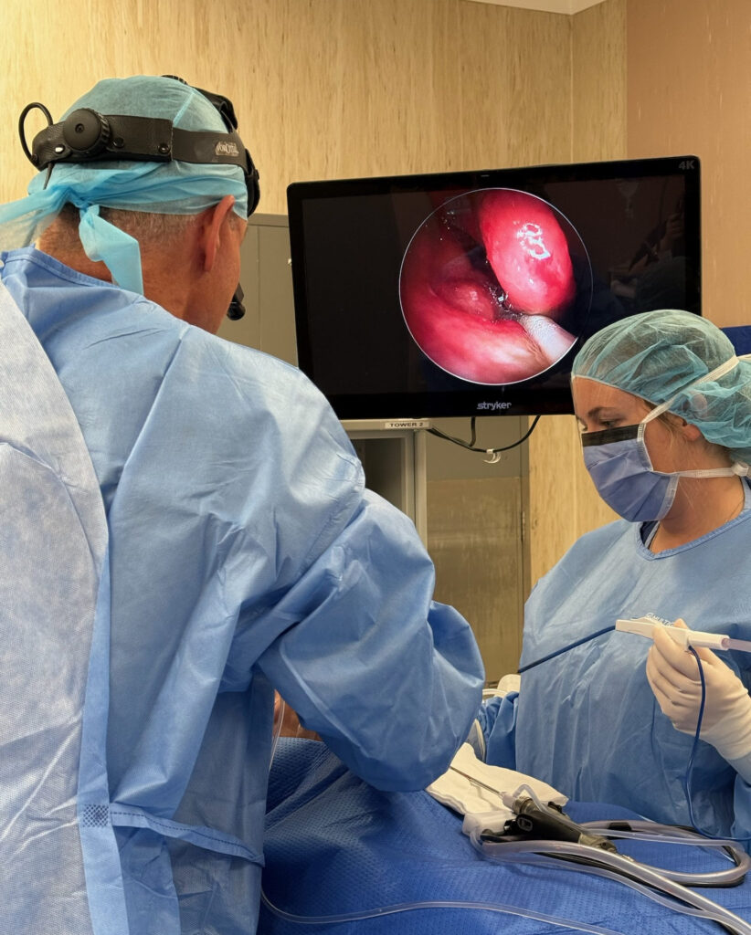 Dr Simon Braham Performing FESS Surgery on Patient Image Closeup
