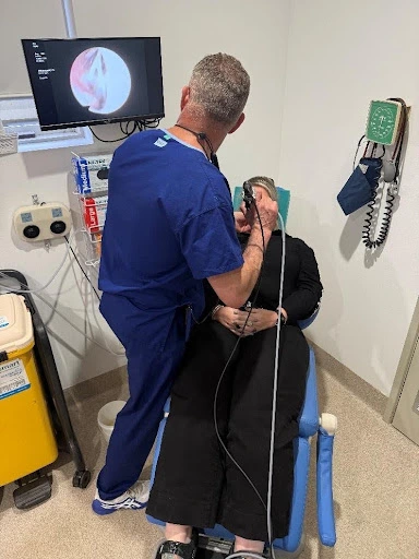 Dr Braham Using Nasal Endoscopy Dr Braham Using Nasal Endoscopy - Nose Surgery Image
